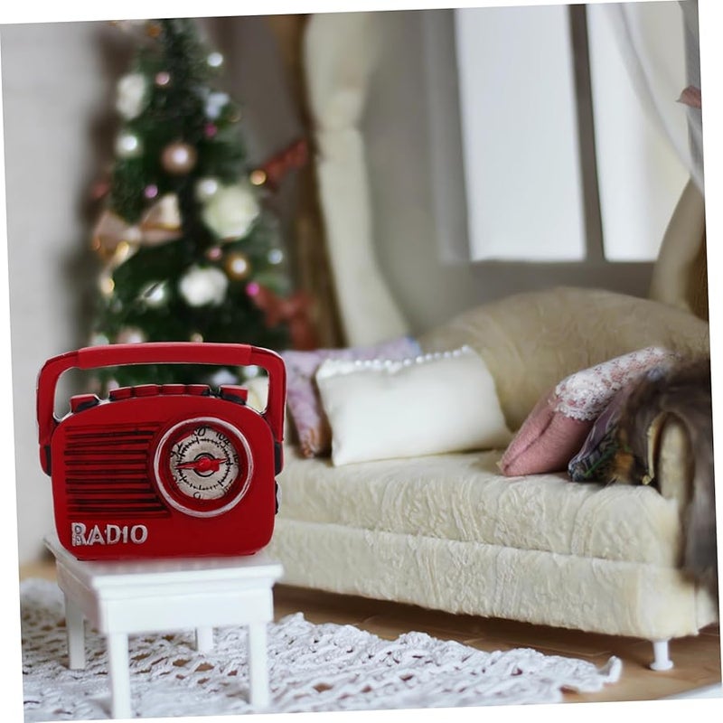 راديو راتنج عتيق نموذج مصغر زخرفة رجعية ديكور المنزل دعامة التصوير - Image 4